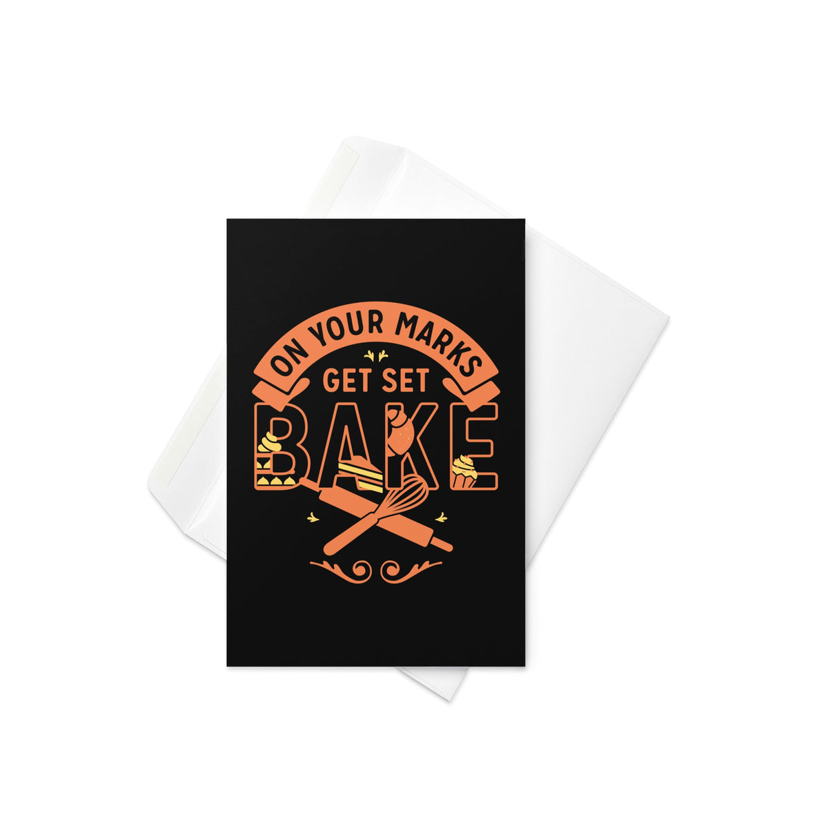 On Your Marks Get Set Bake Greeting Card