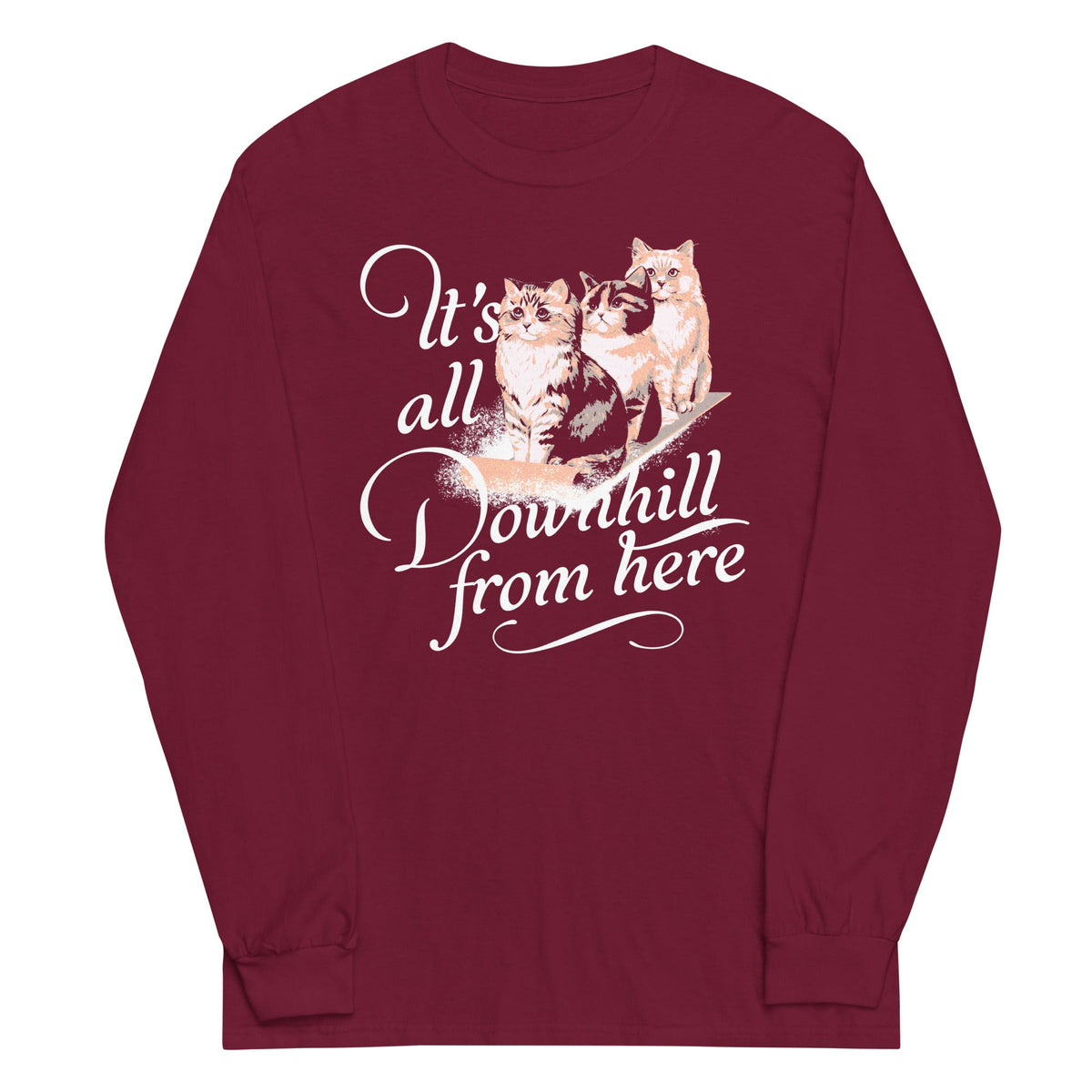It's All Downhill From Here Unisex Long Sleeve Tee product image 3