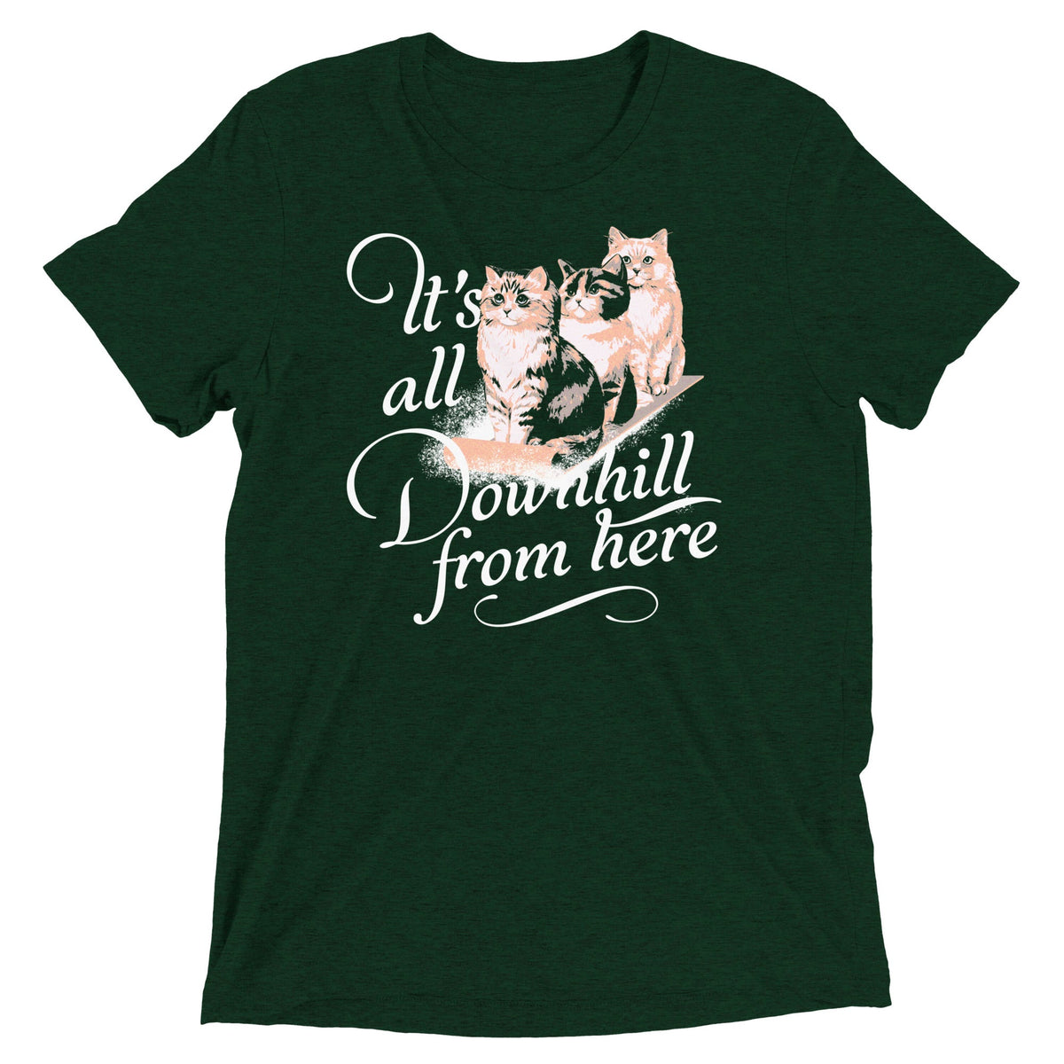 It's All Downhill From Here Men's Tri-Blend Tee product image 2