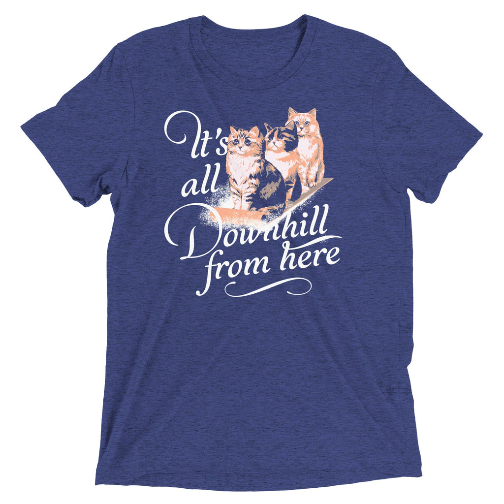 It's All Downhill From Here Men's Tri-Blend Tee product image 4