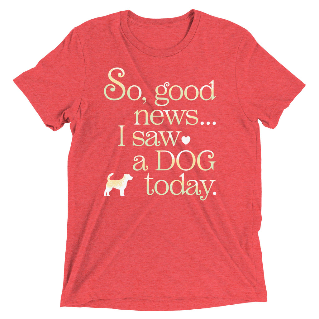 So Good News I Saw A Dog Today Men's Tri-Blend Tee product image 7