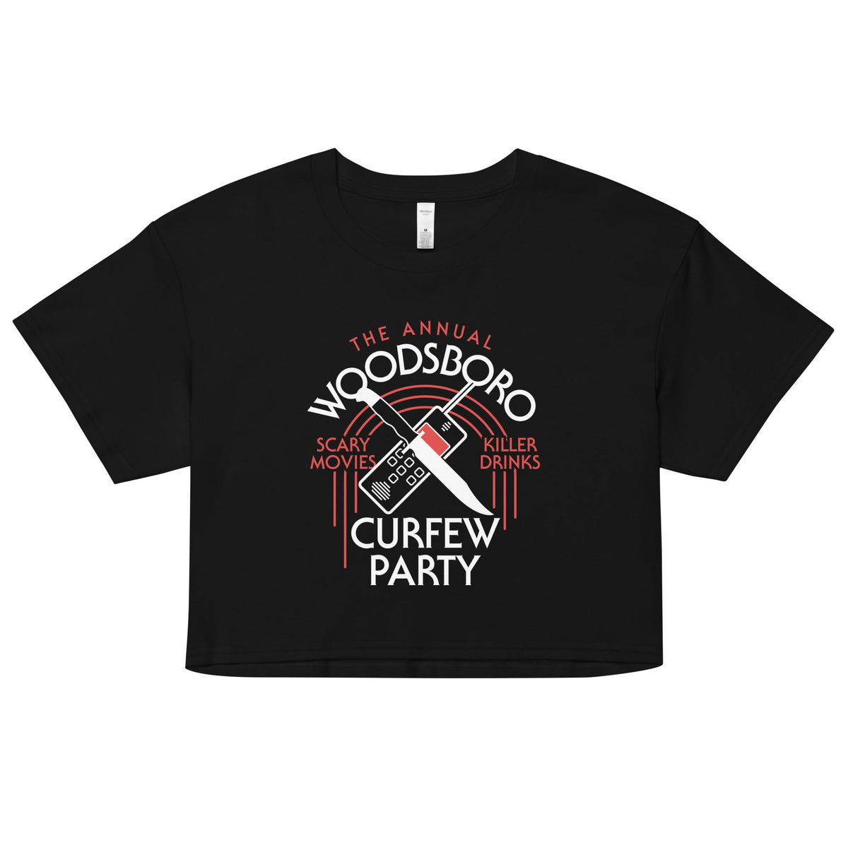 Woodsboro Curfew Party Women's Crop Tee product image 1