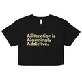 Alliteration Is Alarmingly Addictive Women's Crop Tee product image 1
