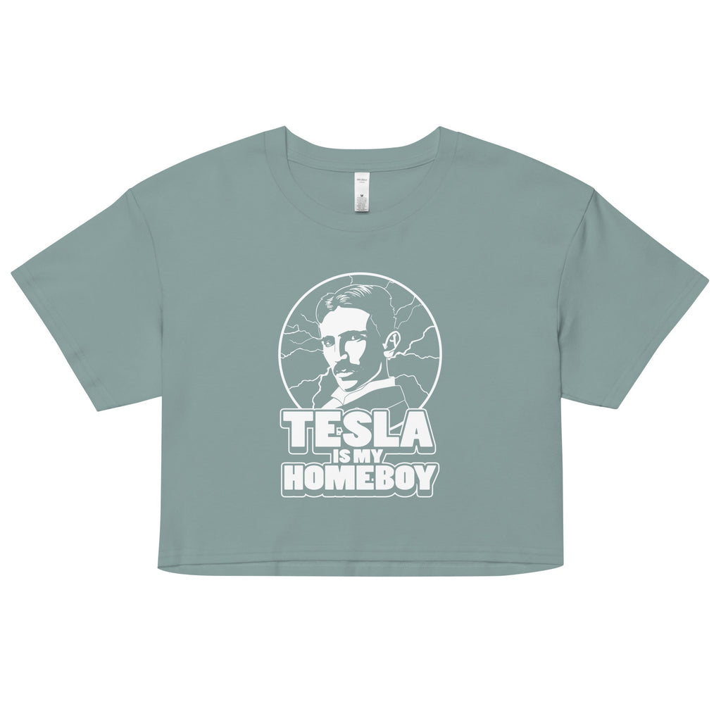 Tesla Is My Homeboy Women's Crop Tee product image 2