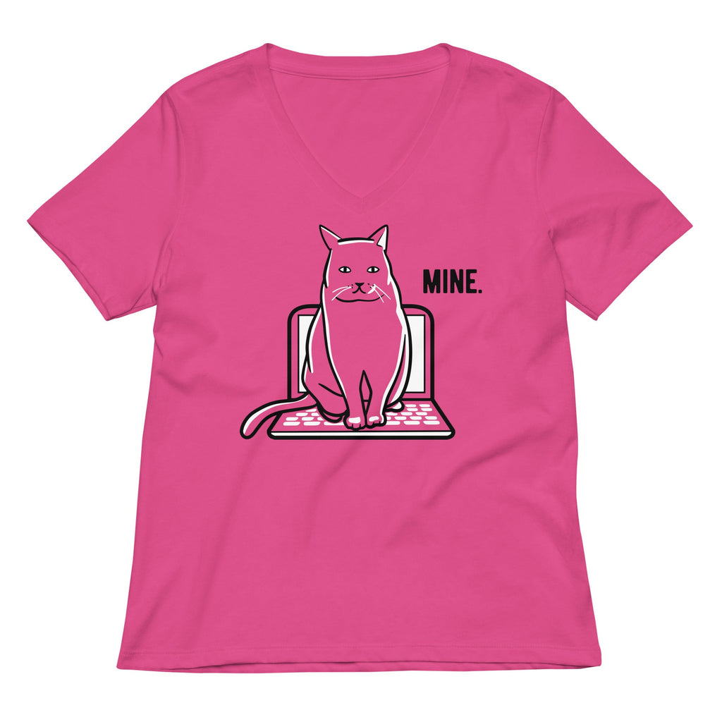 Mine Computer Cat Women's V-Neck Tee product image 2