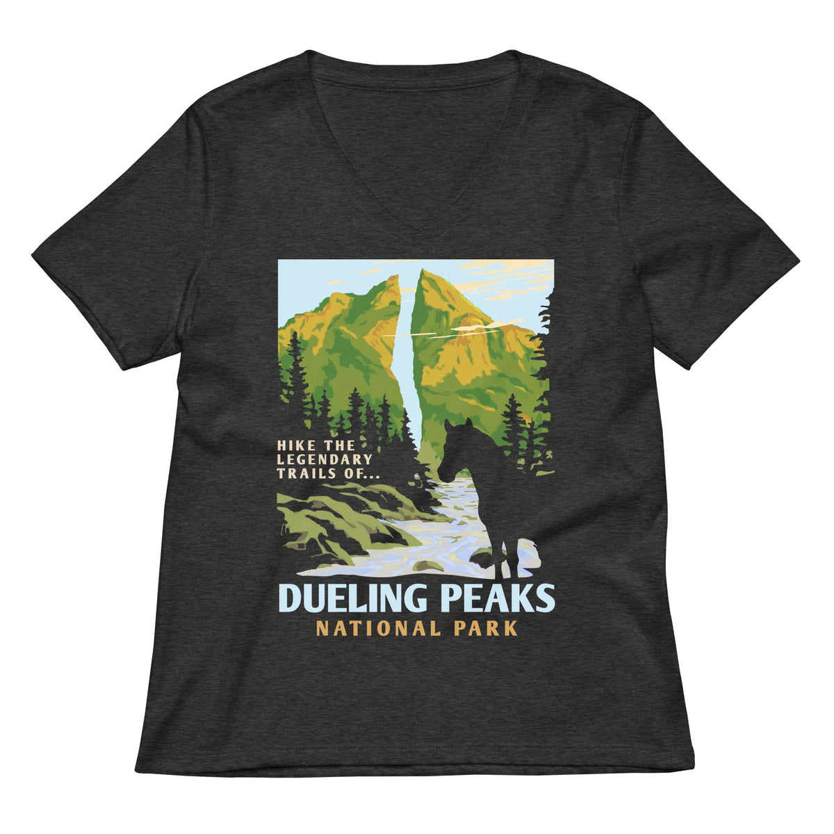 Dueling Peaks National Park Women's V-Neck Tee product image 3