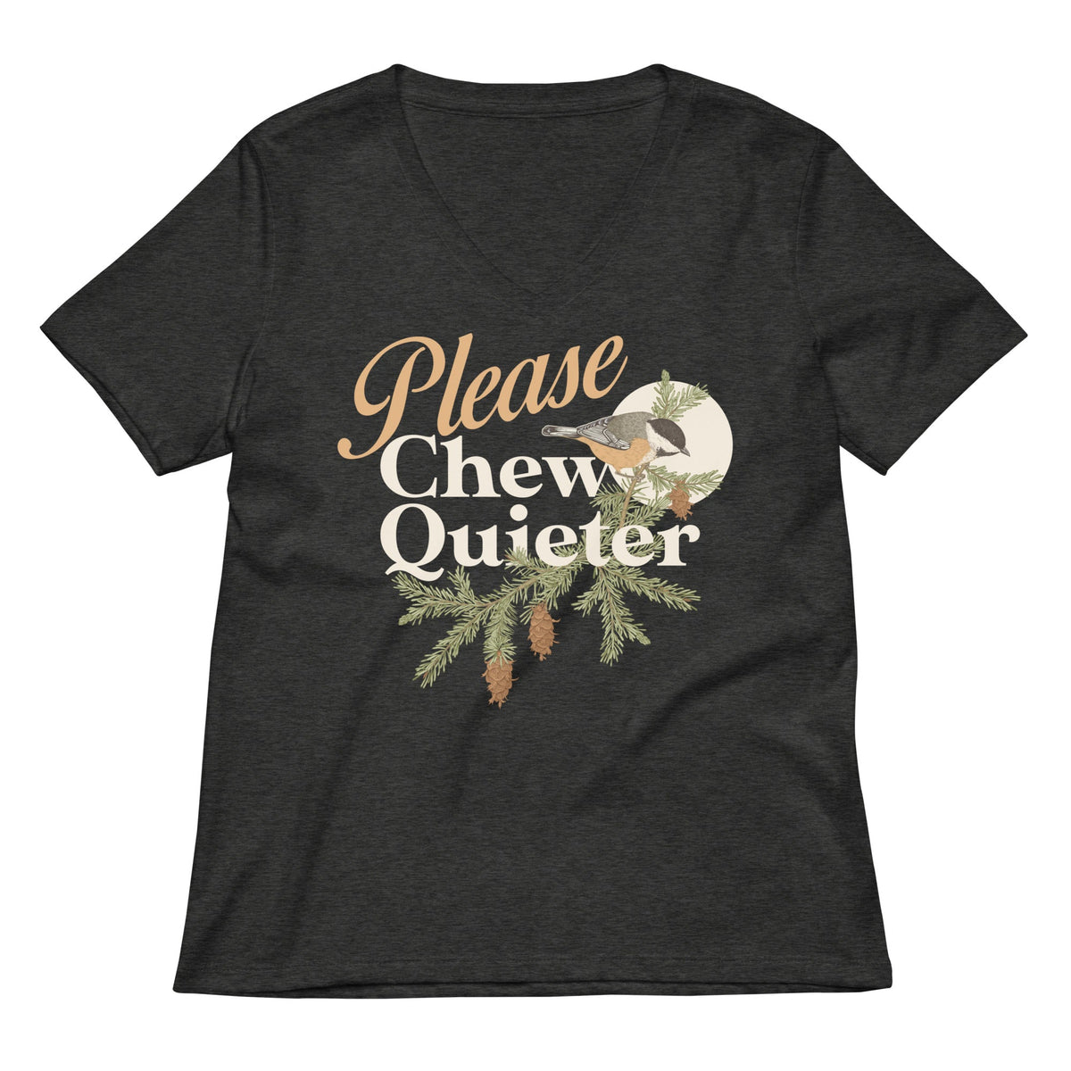 Please Chew Quieter Women's V-Neck Tee product image 4