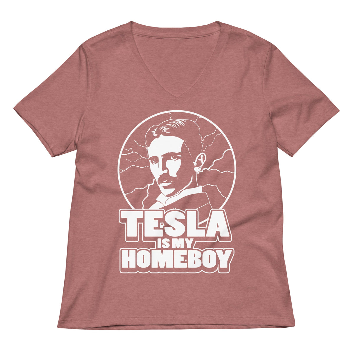 Tesla Is My Homeboy Women's V-Neck Tee product image 5