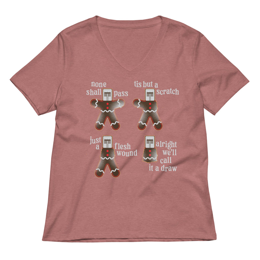 Alright We'll Call It A Draw Gingerbread Women's V-Neck Tee product image 5
