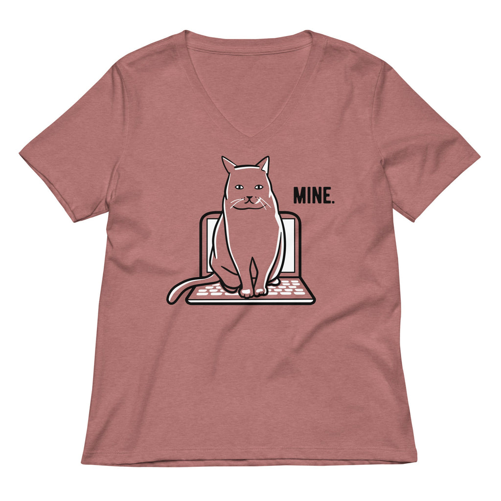 Mine Computer Cat Women's V-Neck Tee product image 3
