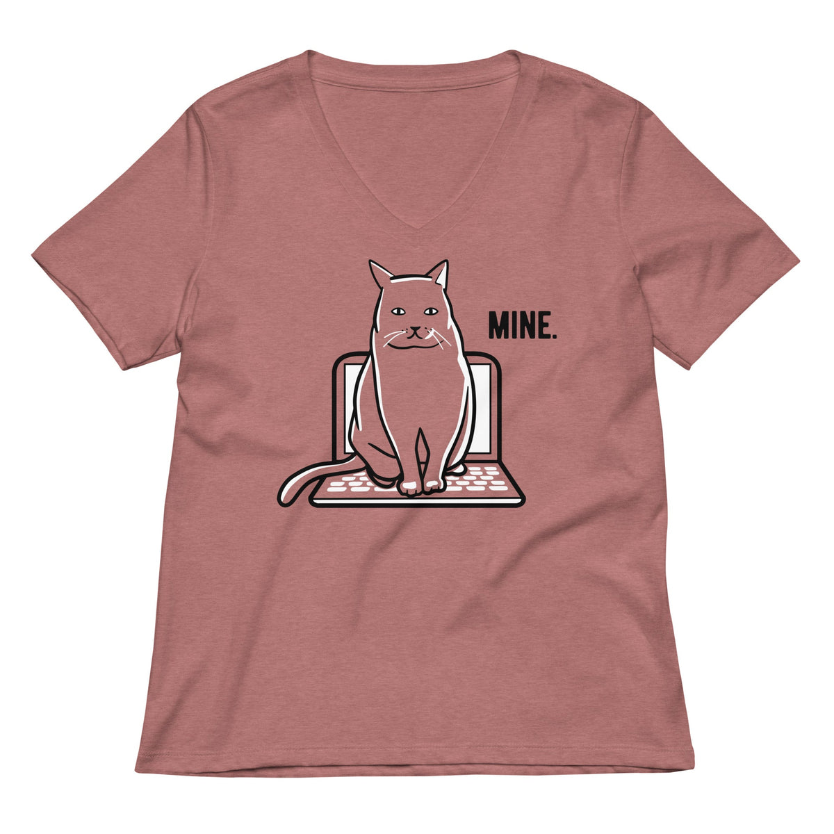 Mine Computer Cat Women's V-Neck Tee product image 3