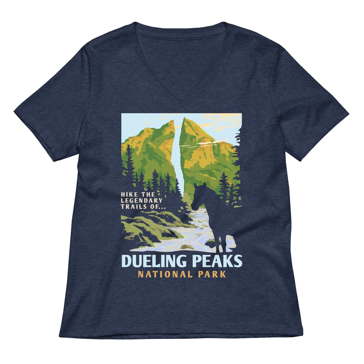 Dueling Peaks National Park Women's V-Neck Tee product image 2