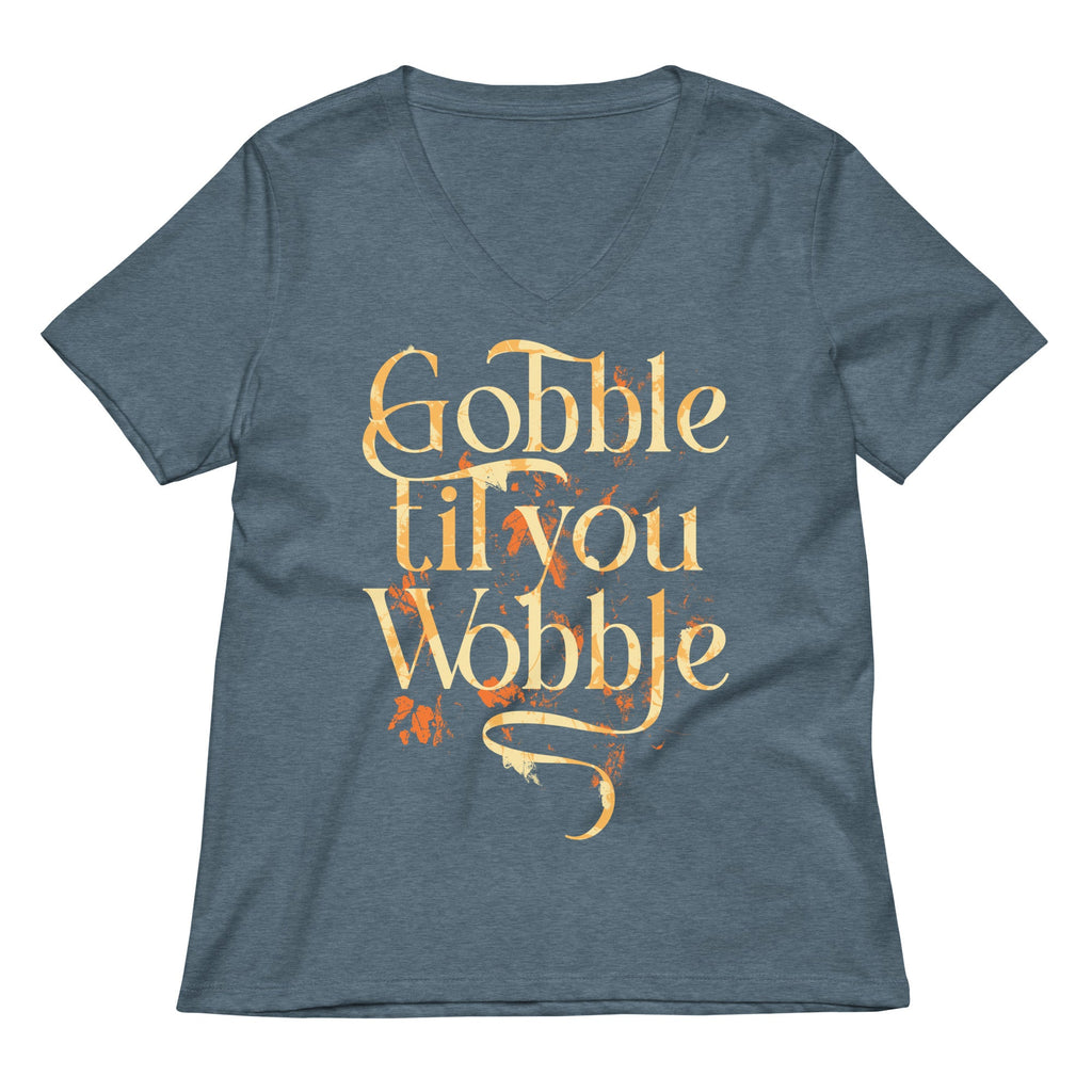 Gobble Til You Wobble Women's V-Neck Tee product image 5