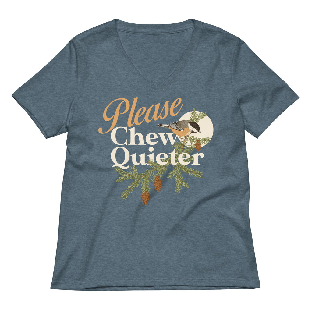 Please Chew Quieter Women's V-Neck Tee product image 1