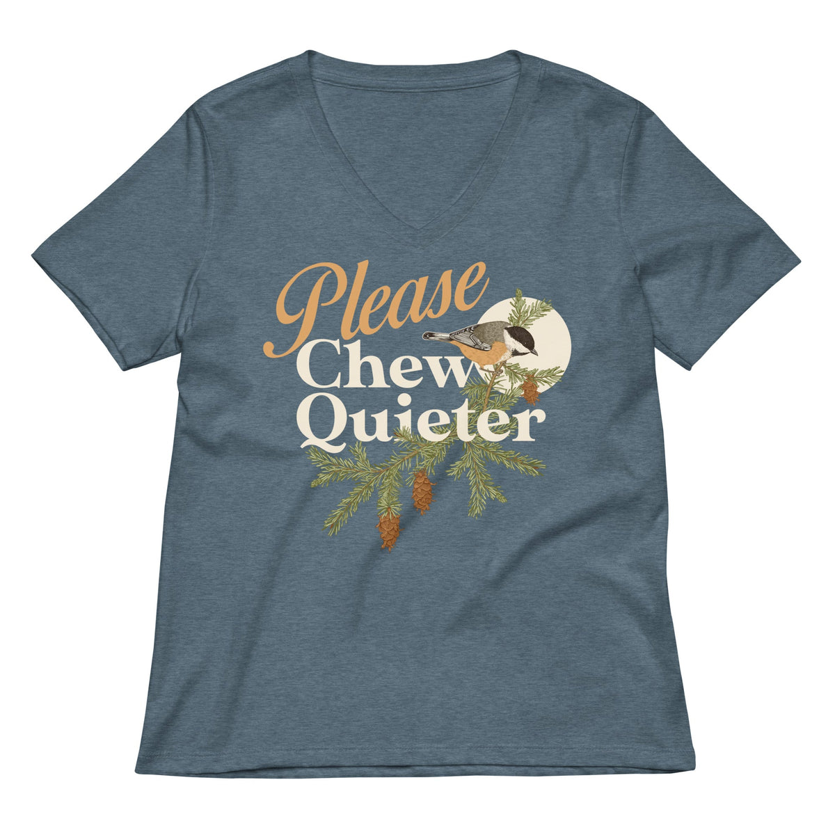 Please Chew Quieter Women's V-Neck Tee product image 1