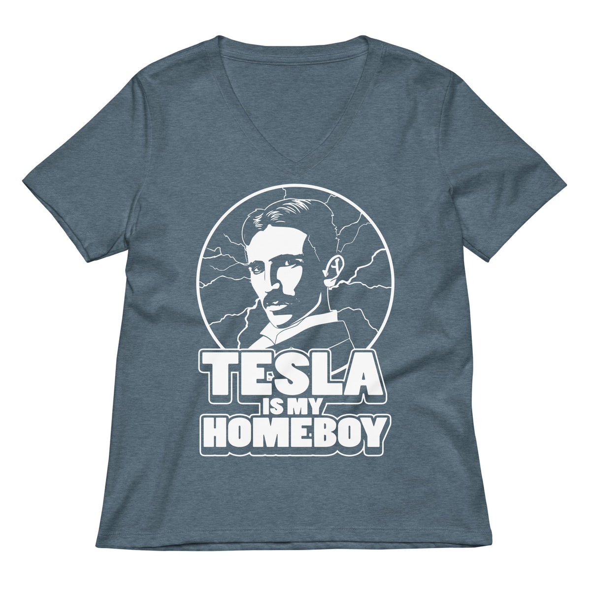 Tesla Is My Homeboy Women's V-Neck Tee product image 4