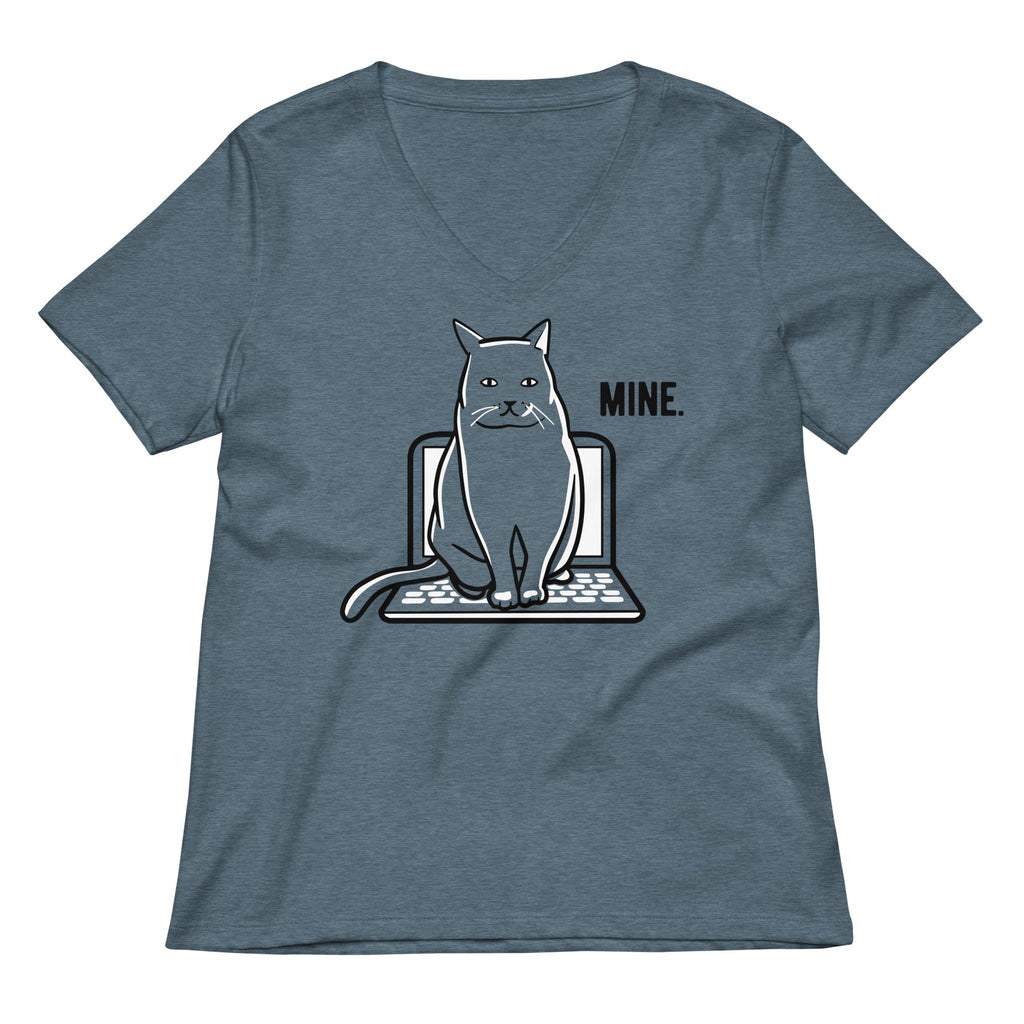 Mine Computer Cat Women's V-Neck Tee product image 1