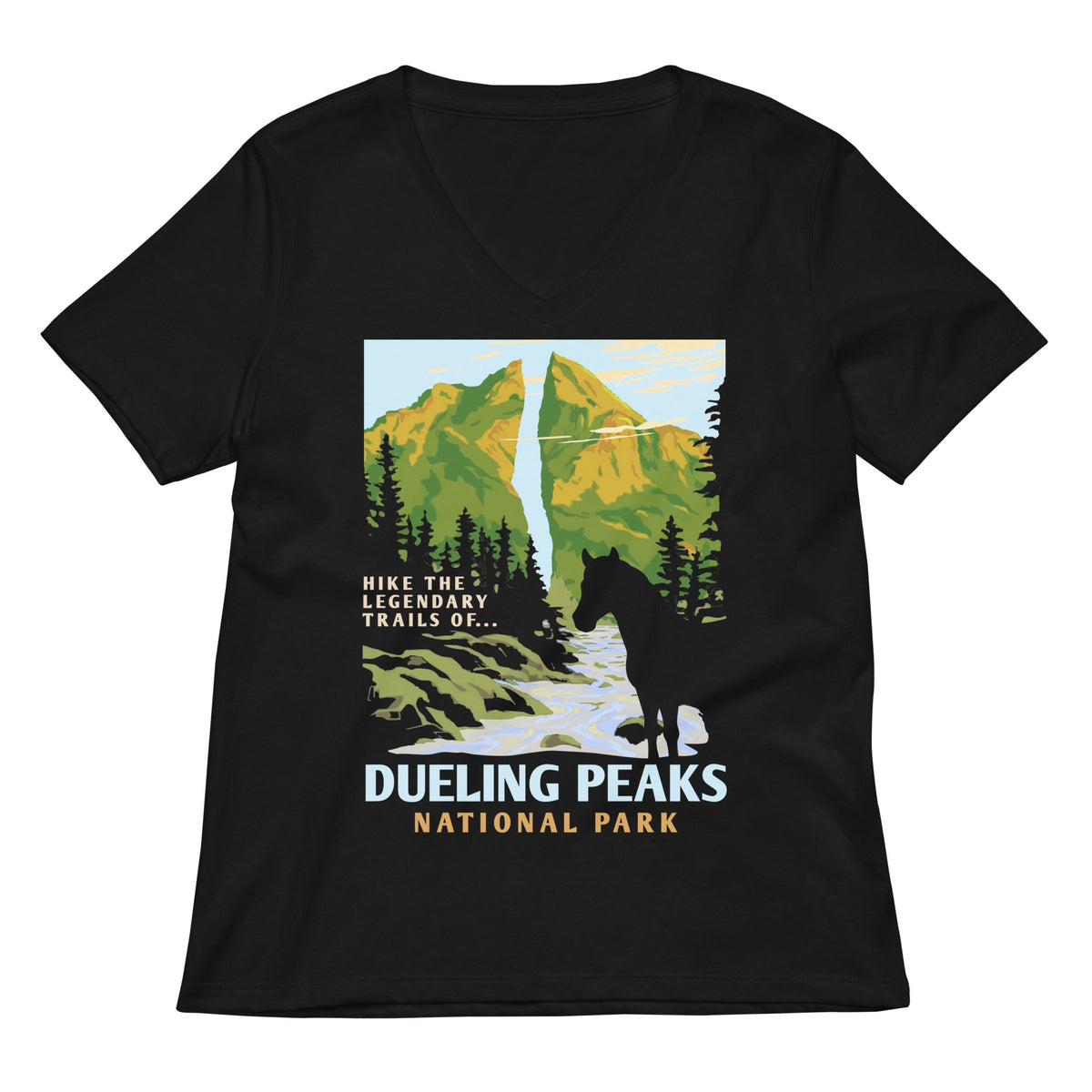 Dueling Peaks National Park Women's V-Neck Tee product image 1