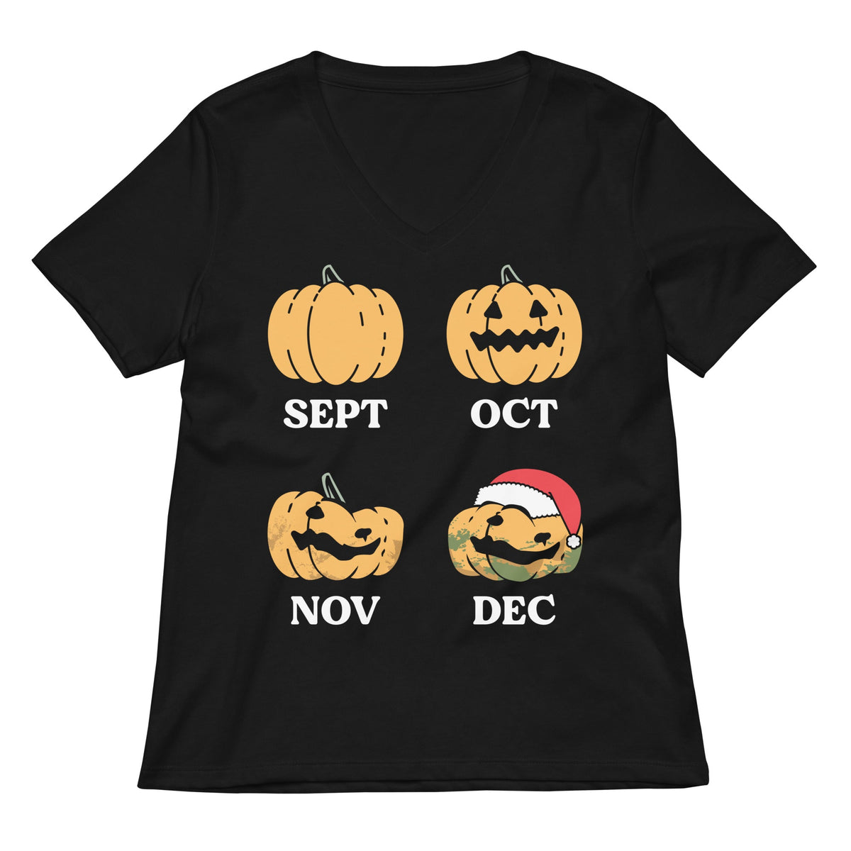 Pumpkin Months Women's V-Neck Tee product image 2