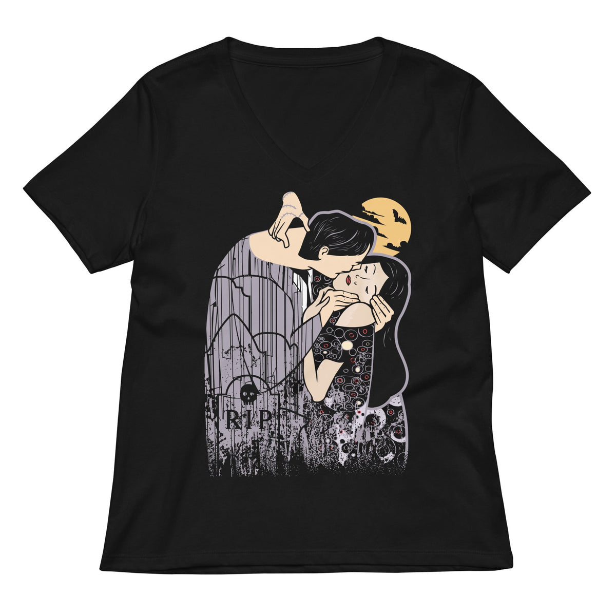Kooky Spooky Kiss Women's V-Neck Tee product image 1