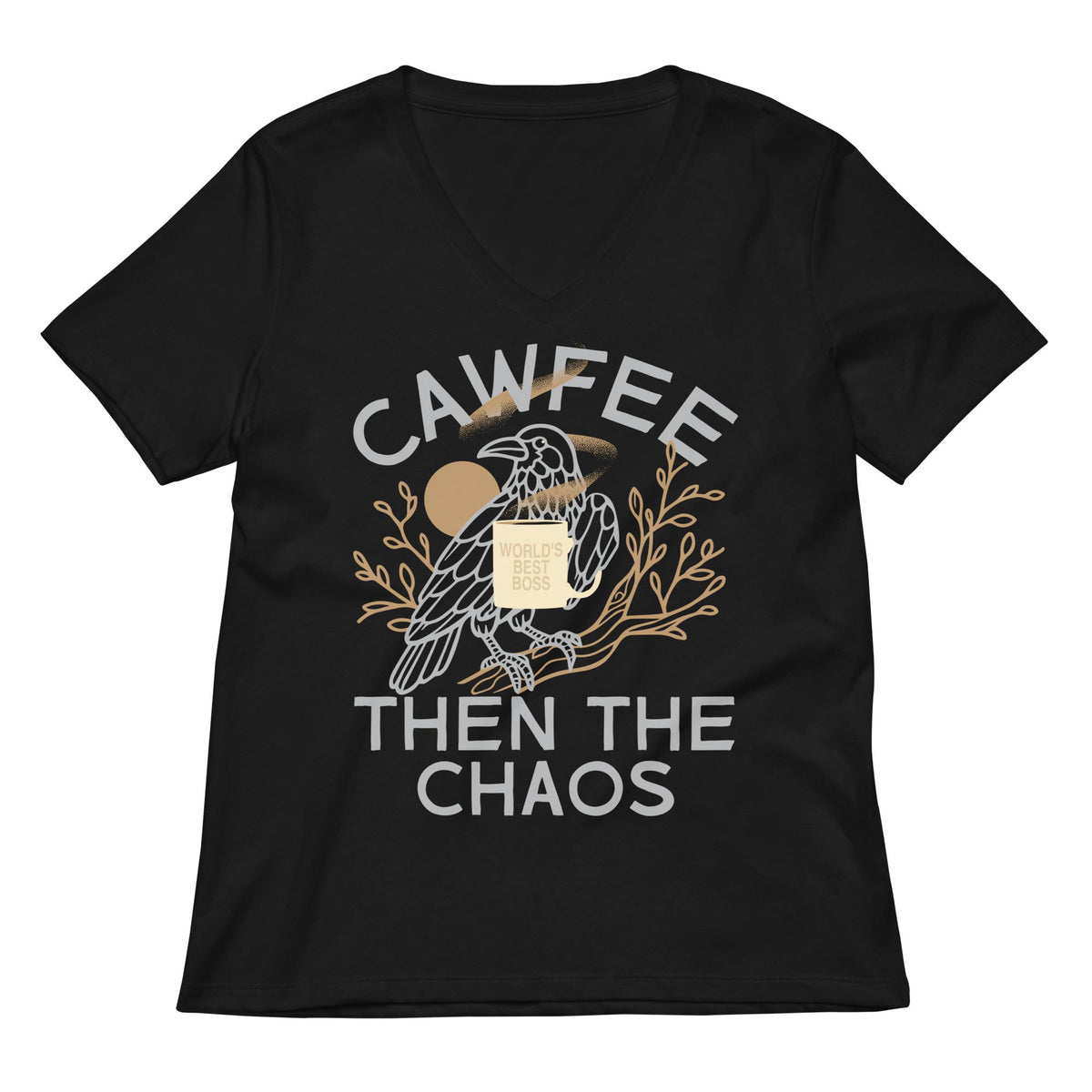 Cawfee Then The Chaos Women's V-Neck Tee product image 1