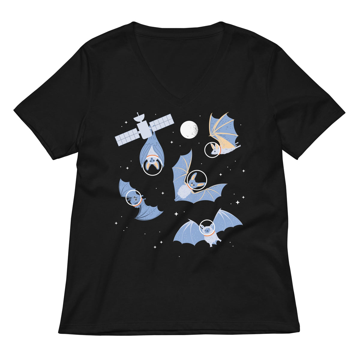 Bats In Space Women's V-Neck Tee product image 1