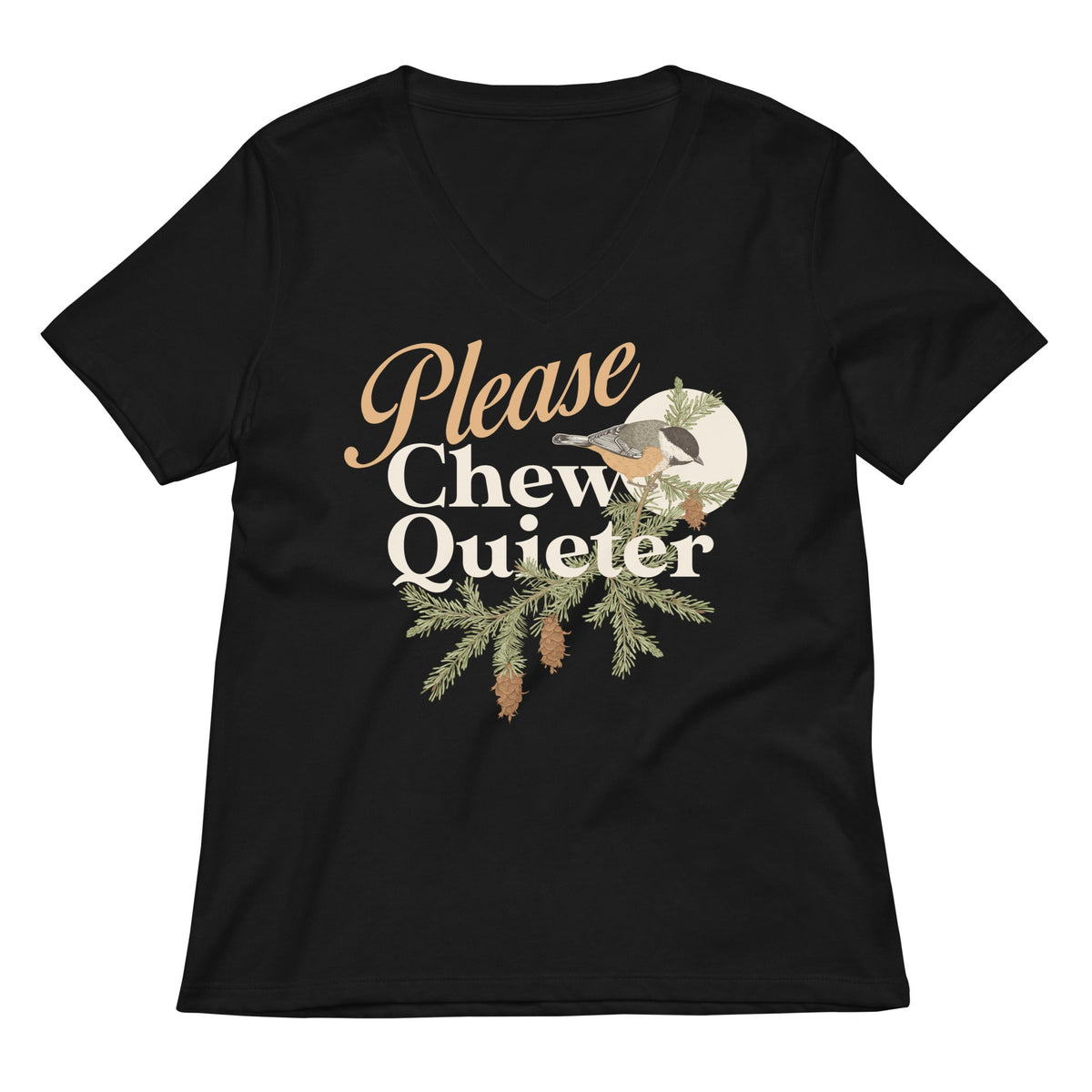 Please Chew Quieter Women's V-Neck Tee product image 2
