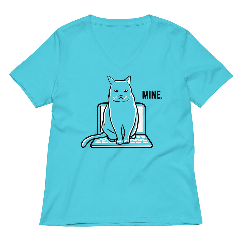 Mine Computer Cat Women's V-Neck Tee product image 4