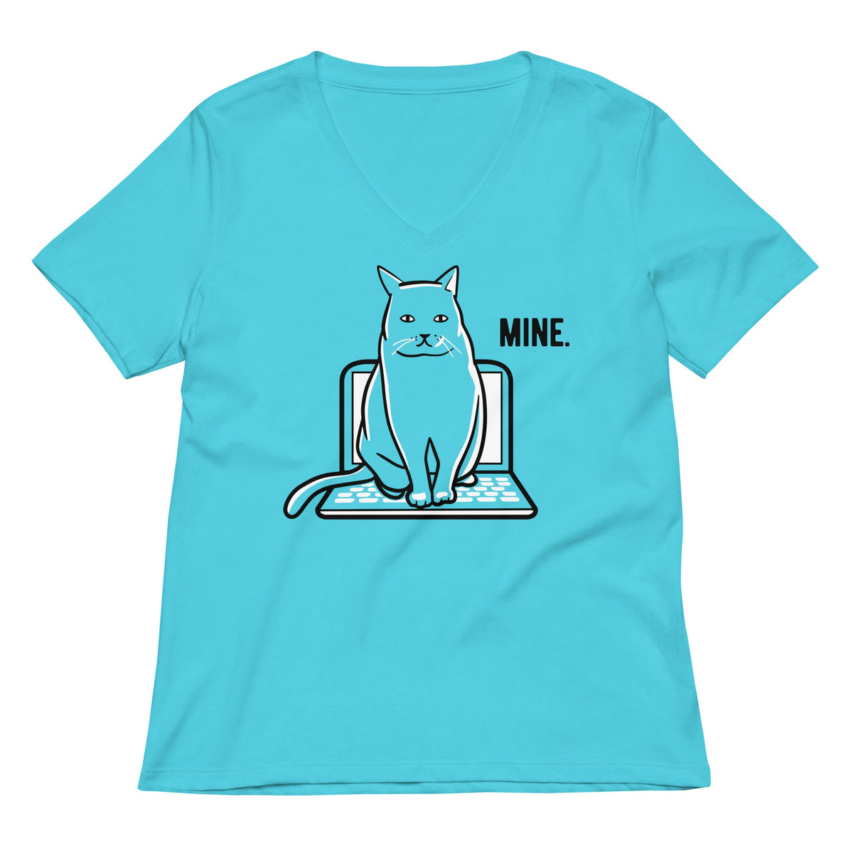 Mine Computer Cat Women's V-Neck Tee product image 4